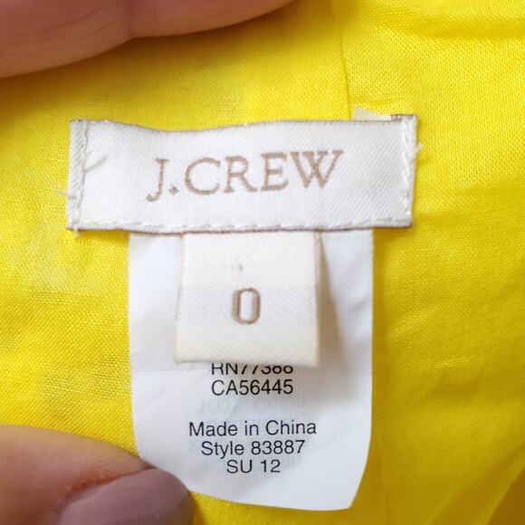 J Crew Yellow Lace Sheath Dress 0 Cotton Ladylike Mod Retro Career Summer - Picture 4 of 12